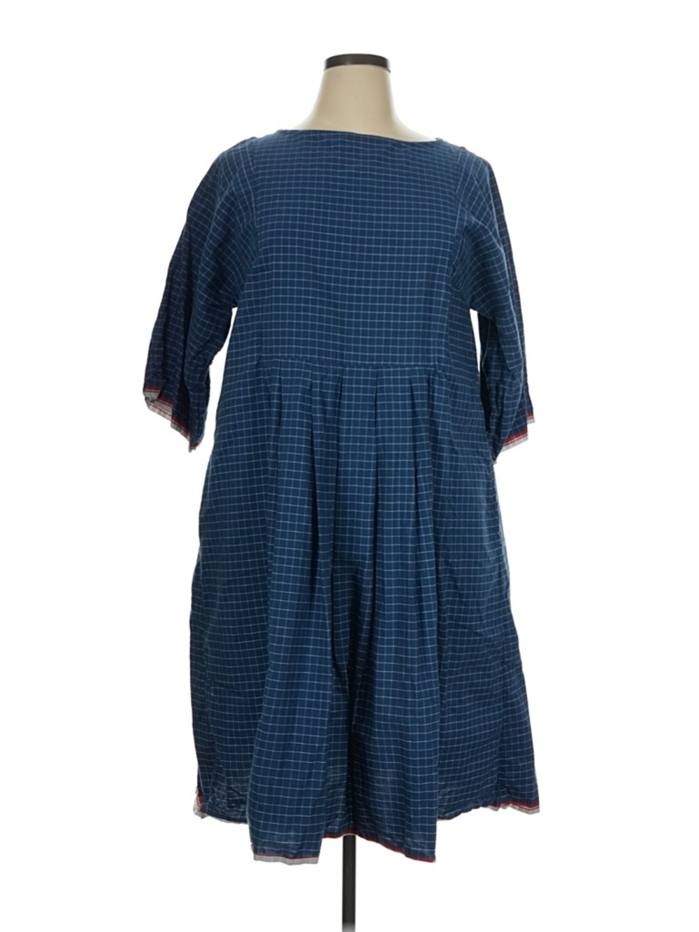 Toast Blue Check Cotton Dress